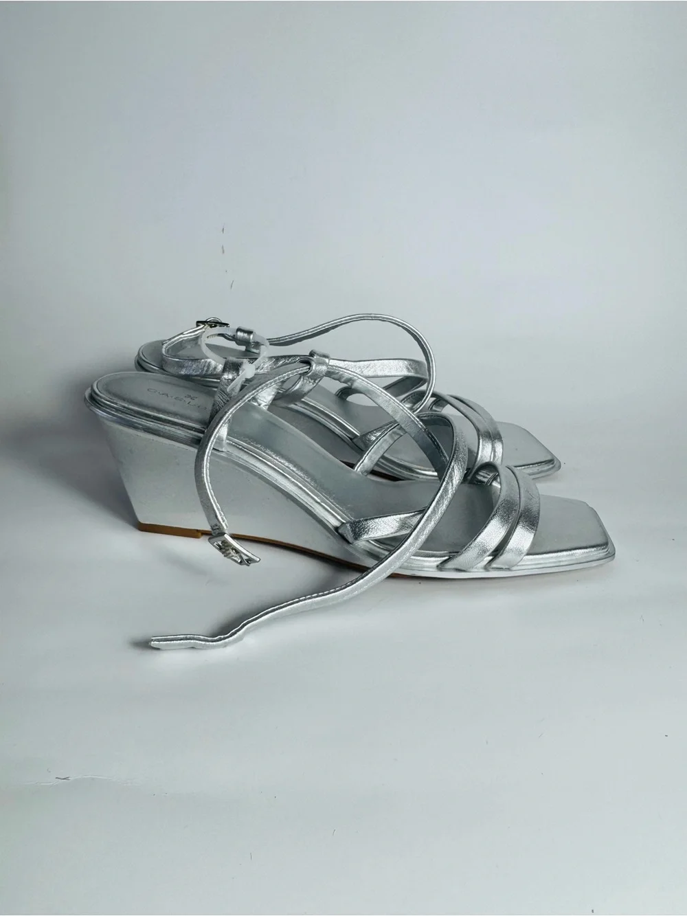 Caslon Silver Strappy Wedge Sandals